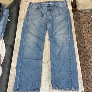 Levis Strauss Men's 569 Jeans 36x34 Mid-Blue Loose Straight